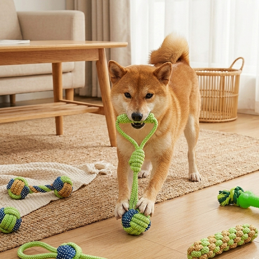 펫코노미 강아지 이갈이 로프 장난감 9종 세트